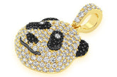Panda Head Black & White Diamond Pendant 14k Solid Gold -1.00 CTW