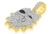 Pitbull Spiked Collar Diamond Pendant 14k Solid Gold -1.25 CTW