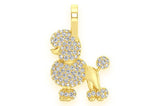 Poodle Diamond Pendant 14k Solid Gold - 0.33 CTW