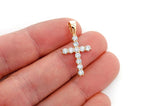 Small Gold Cross Necklace Solitaire Pendant