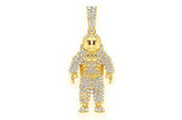 Space Astronaut Diamond Pendant 14k Solid Gold -1.00 CTW