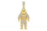Space Astronaut Diamond Pendant 14k Solid Gold -1.00 CTW