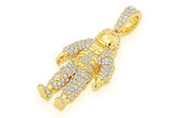 Space Astronaut Diamond Pendant 14k Solid Gold -1.00 CTW