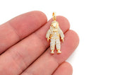 Space Astronaut Diamond Pendant 14k Solid Gold -1.00 CTW