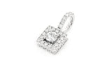 Square Halo Diamond Pendant 14k Solid Gold - 0.50 CTW
