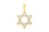 Star Of David Diamond Pendant 10K Solid Gold - 0.20 CTW