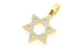 Star Of David Diamond Pendant 10K Solid Gold - 0.20 CTW