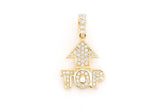 Top Emoji Euro Diamond Pendant 14k Solid Gold - 0.25 CTW