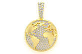 Globe Diamond Pendant 14k Solid Gold - 0.75 CTW