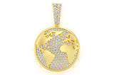 Globe Diamond Pendant 14k Solid Gold - 0.75 CTW