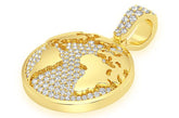 Globe Diamond Pendant 14k Solid Gold - 0.75 CTW