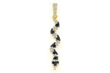 Snake Black & White Diamond Pendant 14k Solid Gold - 0.60 CTW