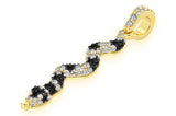 Snake Black & White Diamond Pendant 14k Solid Gold - 0.60 CTW