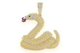 Snake Emoji Diamond Pendant 10k Solid Gold - 0.60 CTW