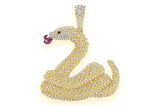 Snake Emoji Diamond Pendant 10k Solid Gold - 0.60 CTW