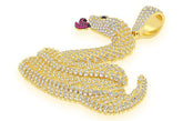 Snake Emoji Diamond Pendant 10k Solid Gold - 0.60 CTW