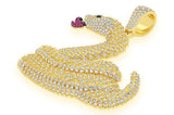 Snake Emoji Diamond Pendant 10k Solid Gold - 0.60 CTW