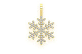 Snowflake Diamond Pendant 14k Solid Gold - 0.40 CTW