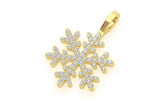 Snowflake Diamond Pendant 14k Solid Gold - 0.40 CTW