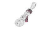 Snowman Diamond Pendant 10K Solid Gold - 2.00 CTW