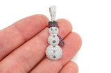 Snowman Diamond Pendant 10K Solid Gold - 2.00 CTW