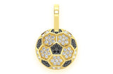 Soccer Ball Diamond Pendant 14k Solid Gold - 0.25 CTW
