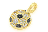 Soccer Ball Diamond Pendant 14k Solid Gold - 0.25 CTW