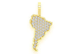 South America Diamond Pendant 14k Solid Gold - 0.25 CTW