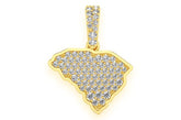 South Carolina State Diamond Pendant 14k Solid Gold - 0.33 CTW