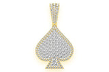Spade Double Layer Diamond Pendant 14k Solid Gold - 2.00 CTW