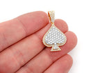 Spade Double Layer Diamond Pendant 14k Solid Gold - 2.00 CTW