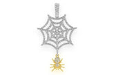 Spider Web Diamond Pendant 14k Solid Gold - 1.00 CTW