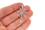 Spider Web Diamond Pendant 14k Solid Gold - 1.00 CTW