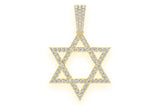 Star Of David Diamond Pendant 14k Solid Gold - 1.9 CTW