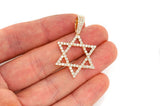 Star Of David Diamond Pendant 14k Solid Gold - 1.9 CTW