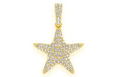 Starfish Diamond Pendant 14k Solid Gold - 0.50 CTW