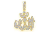 Custom Arabic Letter Diamond Pendant 14K Solid Gold - 1.66 CTW