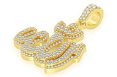 Custom Arabic Letter Diamond Pendant 14K Solid Gold - 1.66 CTW