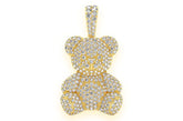 Teddy Bear Diamond Pendant 14k Solid Gold - 6.5 CTW