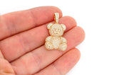 Teddy Bear Diamond Pendant 14k Solid Gold - 6.5 CTW