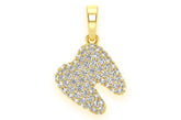Diamond Tooth Pendant 14k Solid Gold - 0.50 CTW