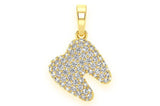 Diamond Tooth Pendant 14k Solid Gold - 0.50 CTW