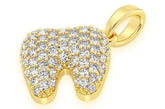Diamond Tooth Pendant 14k Solid Gold - 0.50 CTW