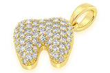 Diamond Tooth Pendant 14k Solid Gold - 0.50 CTW