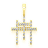 Triple Cross Pendant Moissanite Men's Jewelry- 0.5 CTW