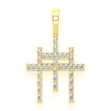 Triple Cross Pendant Moissanite Men's Jewelry- 0.5 CTW
