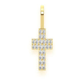 Two Row Cross Pendant 14k Gold VS Lab Grown Diamonds- 0.25 CTW