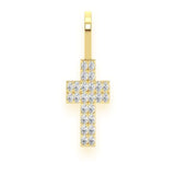 Two Row Cross Pendant 14k Gold VS Lab Grown Diamonds- 0.25 CTW