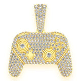 Video Game Controller Diamond Pendant 14k Solid Gold - 3.00 CTW