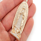 Virgini Of Guadalupe Diamond Pendant 14K Solid Gold - 5.50 CTW